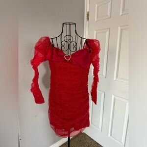 NWT Dolls Kill Red Heart Dress